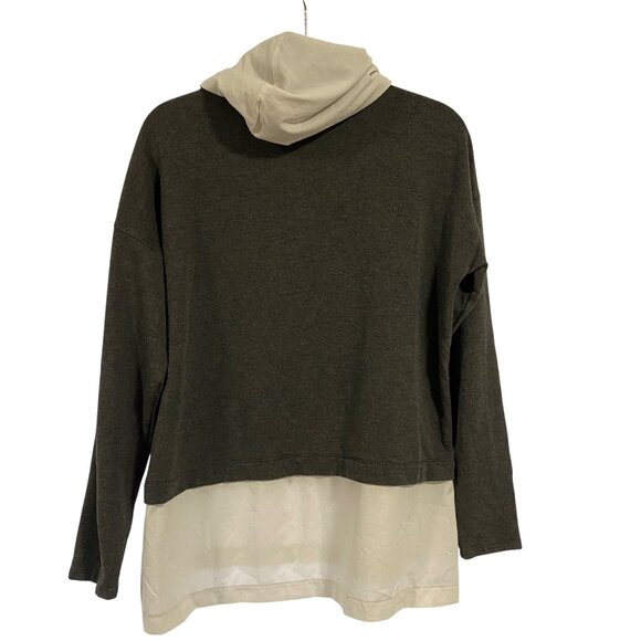 CALIA by Carrie Underwood Effortless Mixed Media Dark Heather Grey Hoodie Size L - Picture 5 of 7